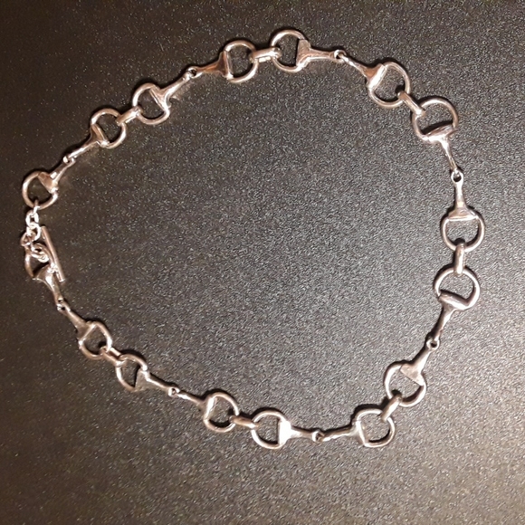 Genuine Teocalli Sterling Silver Horsebit Chain Necklace 17.5" - Picture 2 of 7